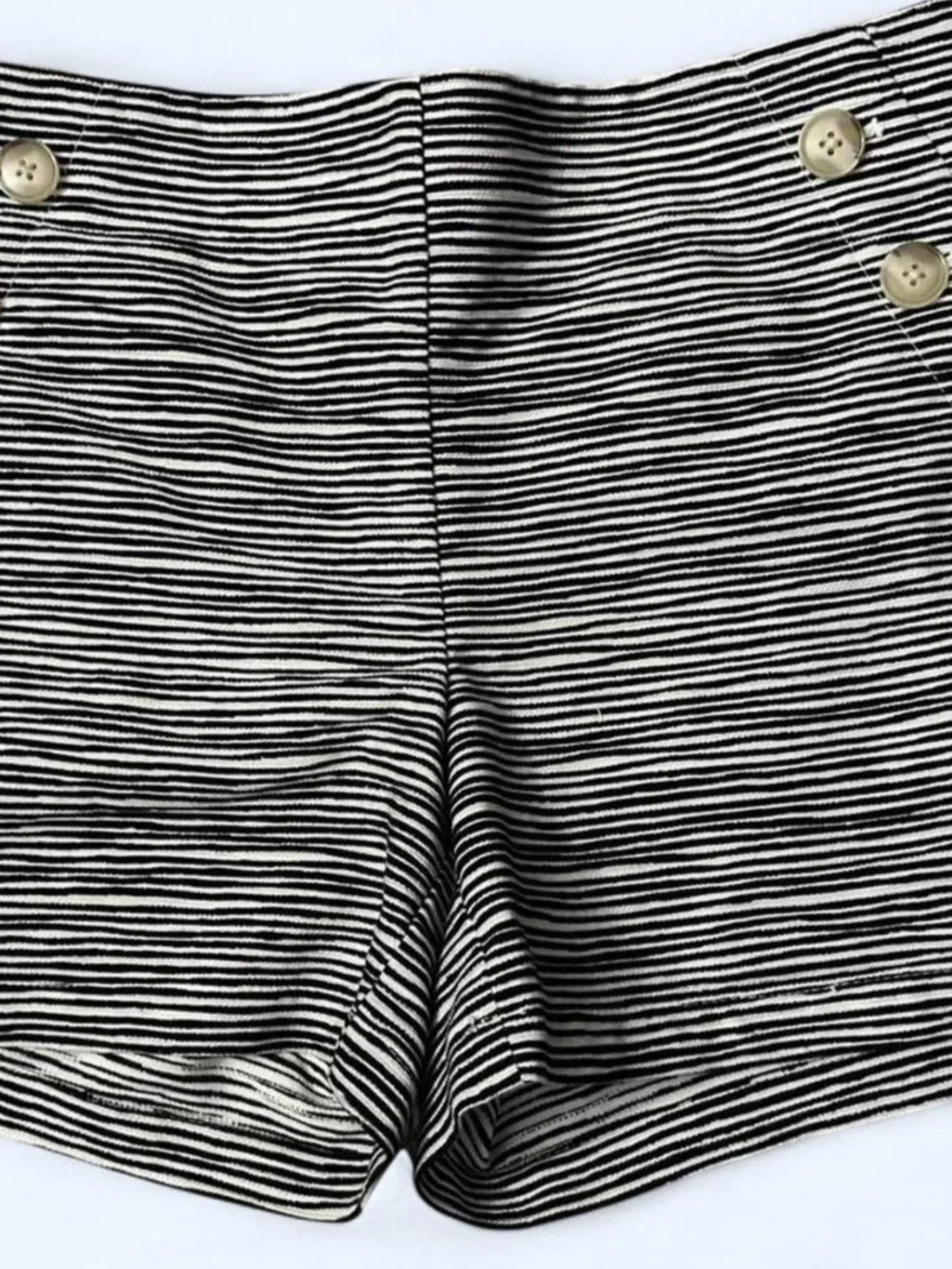 LOFT Black & White Striped Shorts